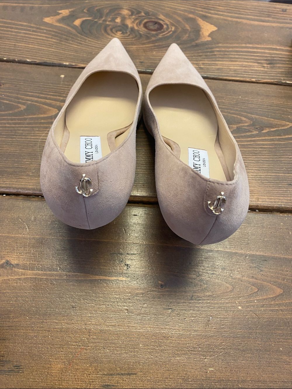 Jimmy Choo Pointed Toe Suede heels  in beige